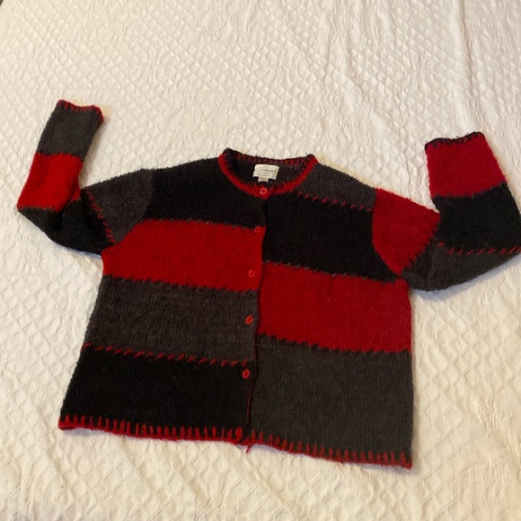 Vintage Christopher & Banks hand embroidered patchwork whipstitch cardigan - Picture 1 of 9